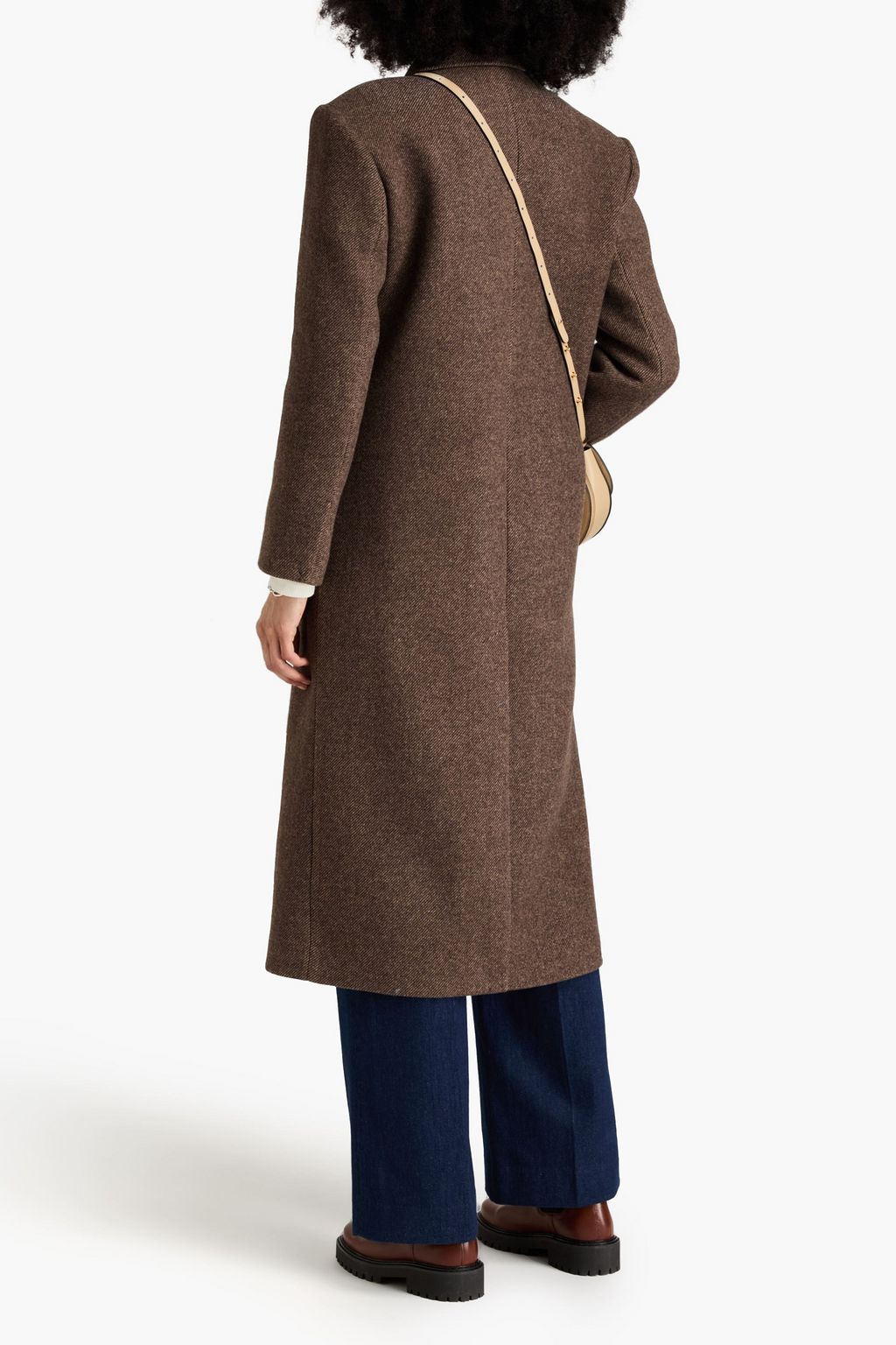 SANDRO Double-breasted wool-blend coat