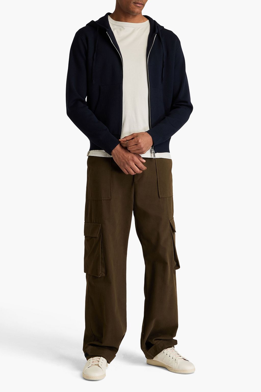 SANDRO Knitted drawstring hoodie