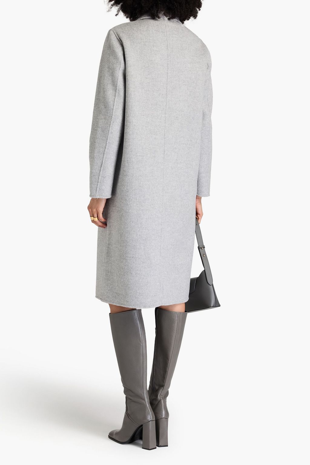 CLAUDIE PIERLOT معطف من اللبّاد المصنوع من مزيج الصوف الممشّط وبصفين من الأزرار