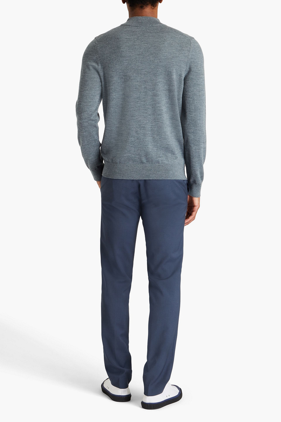 Sandro Mélange Wool Sweater In Gray