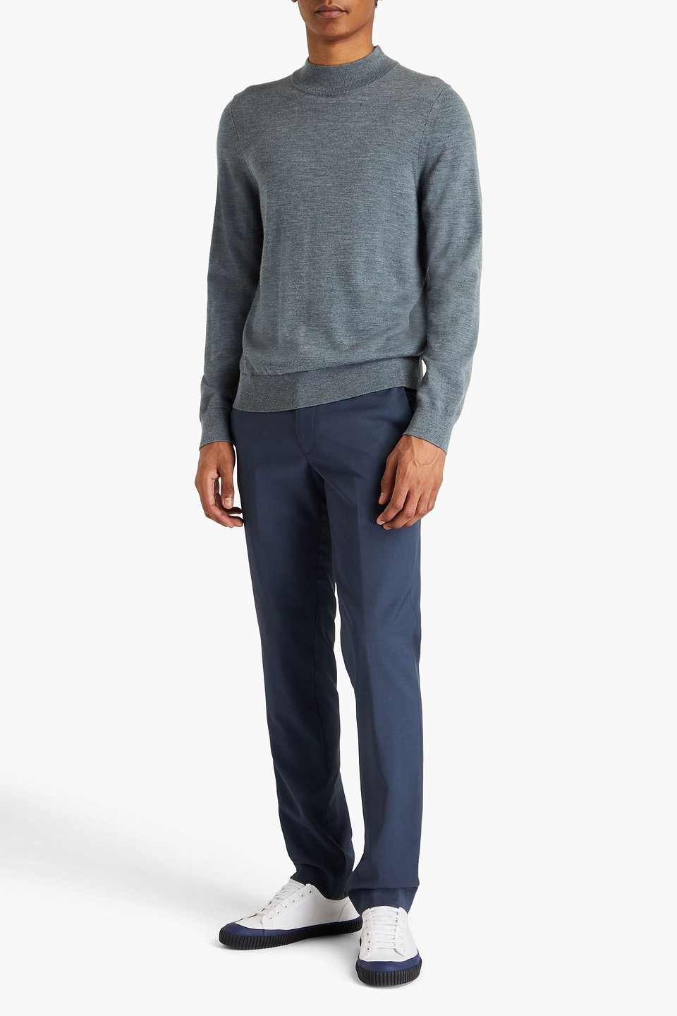 Sandro Mélange Wool Sweater In Gray