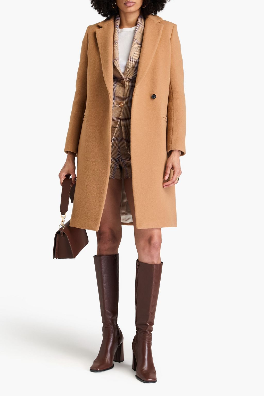 CLAUDIE PIERLOT معطف من اللبّاد المصنوع من مزيج الصوف
