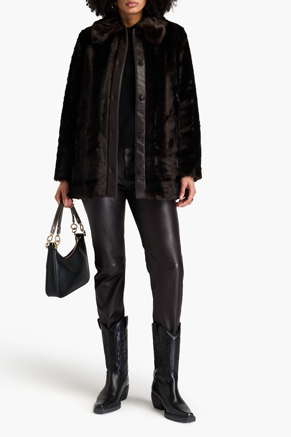CLAUDIE PIERLOT معطف من الفرو الصناعي