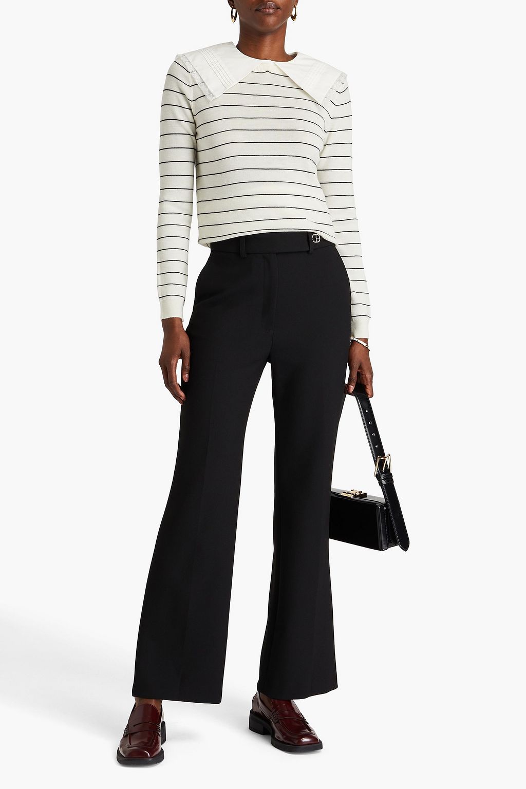 CLAUDIE PIERLOT 크레이프 부츠컷 팬츠