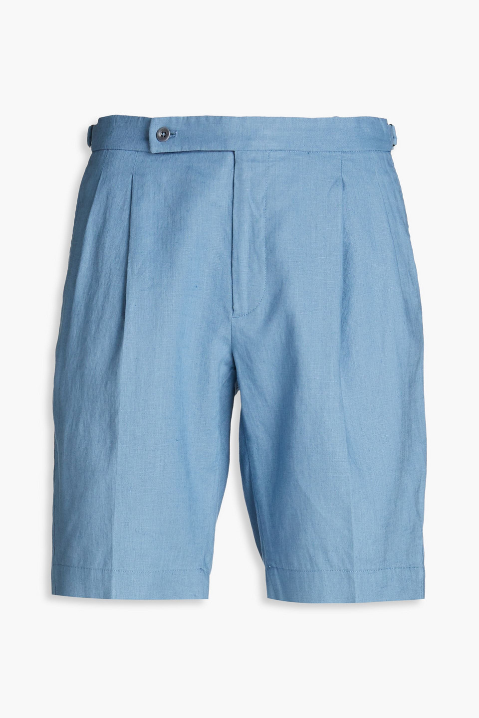 Slowear Incotex Pleated Linen Chino Shorts In Light Blue