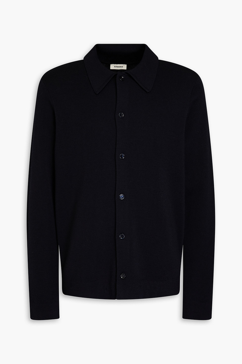 Sandro Wool-blend Shirt In Blue