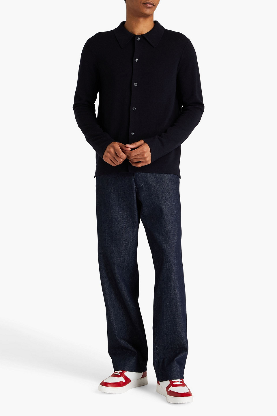 Sandro Wool-blend Shirt In Midnight Blue