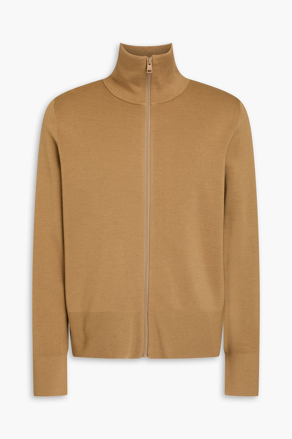 Sandro Wool-blend Zip-up Cardigan In Brown