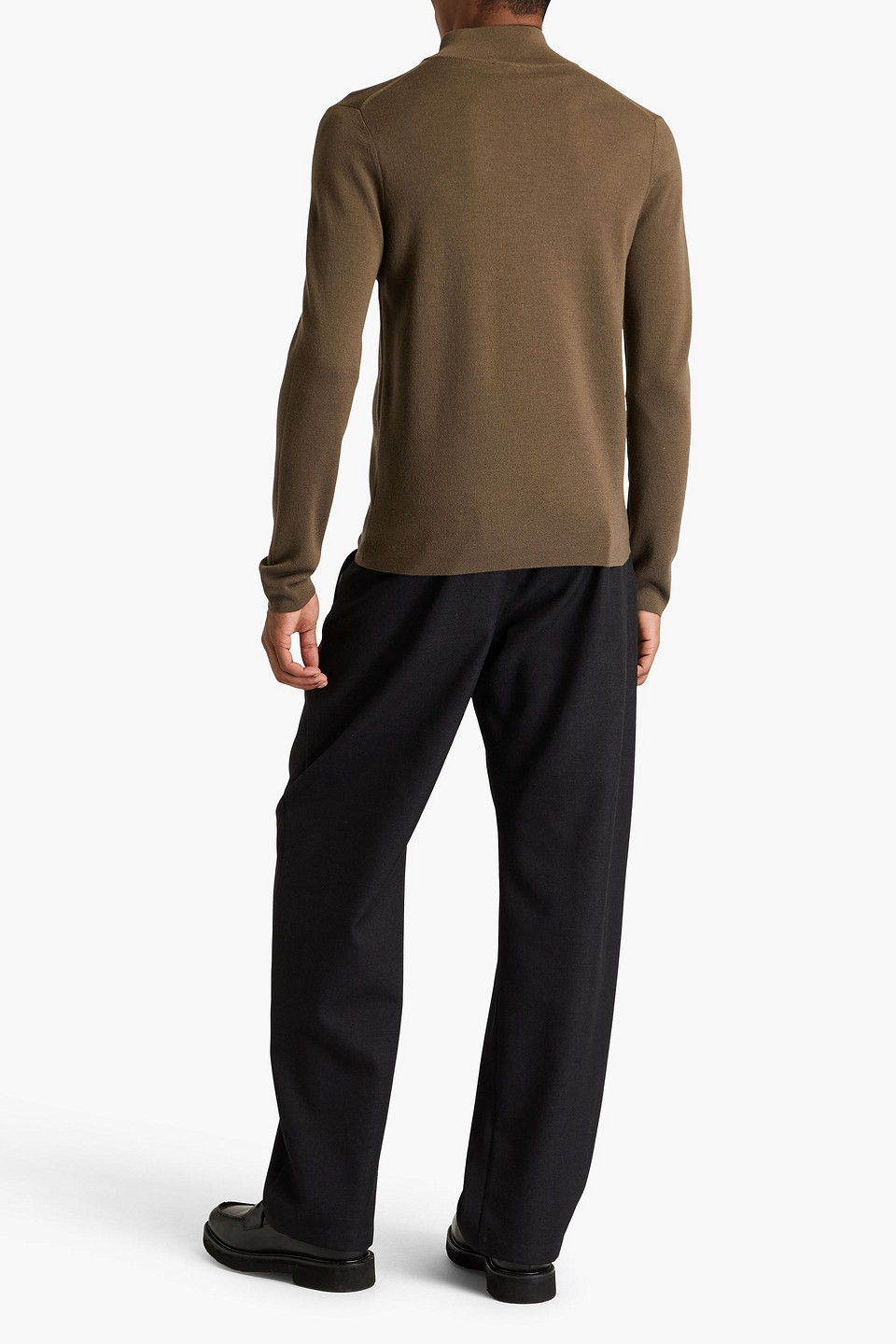 Sandro Wool Half-zip Sweater In Taupe