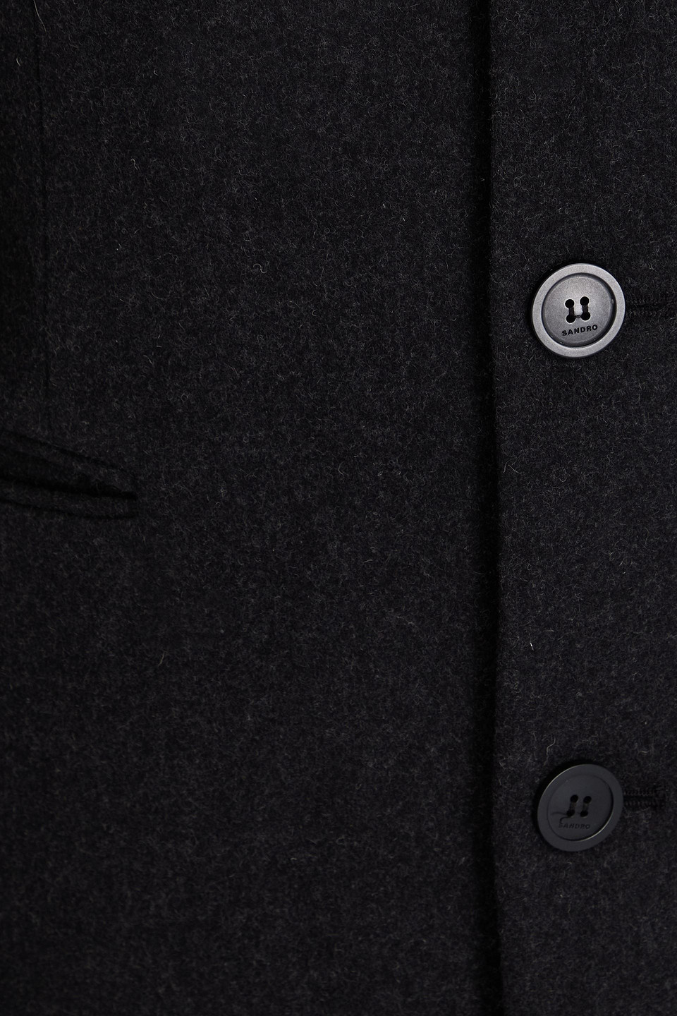 Sandro Wool-blend Felt Coat In Dark Gray