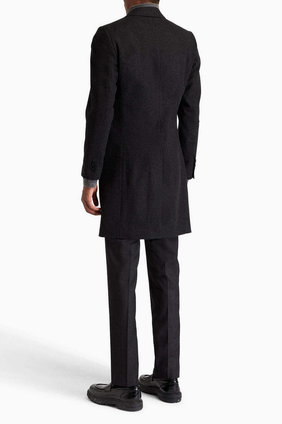 Sandro Wool-blend Felt Coat In Dark Gray