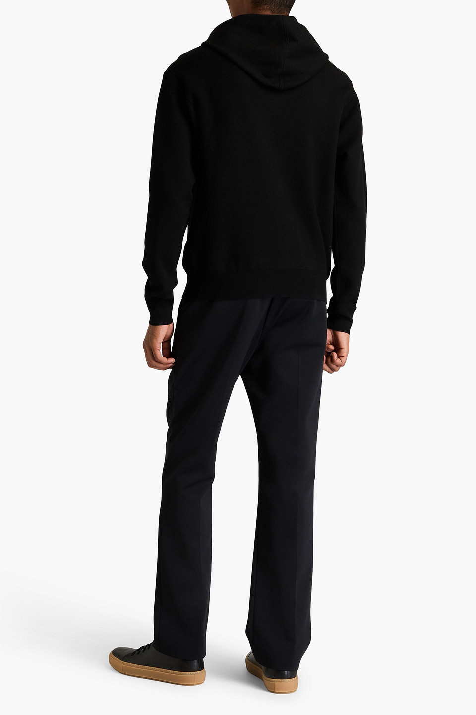 Sandro Knitted Hoodie In Black