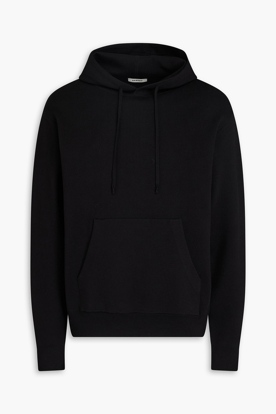 Sandro Knitted Hoodie In Black