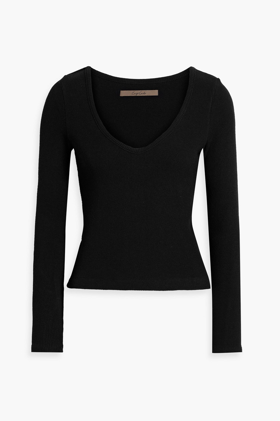 Enza Costa Ribbed-knit Sweater In Black