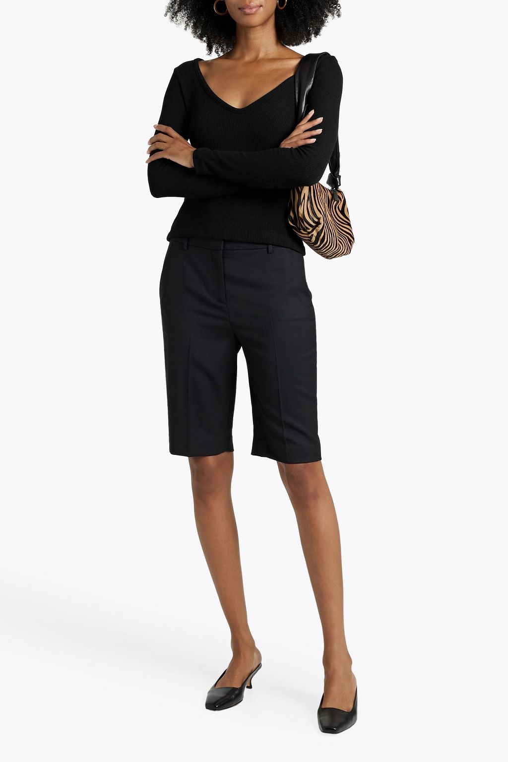 ENZA COSTA Ribbed-knit sweater