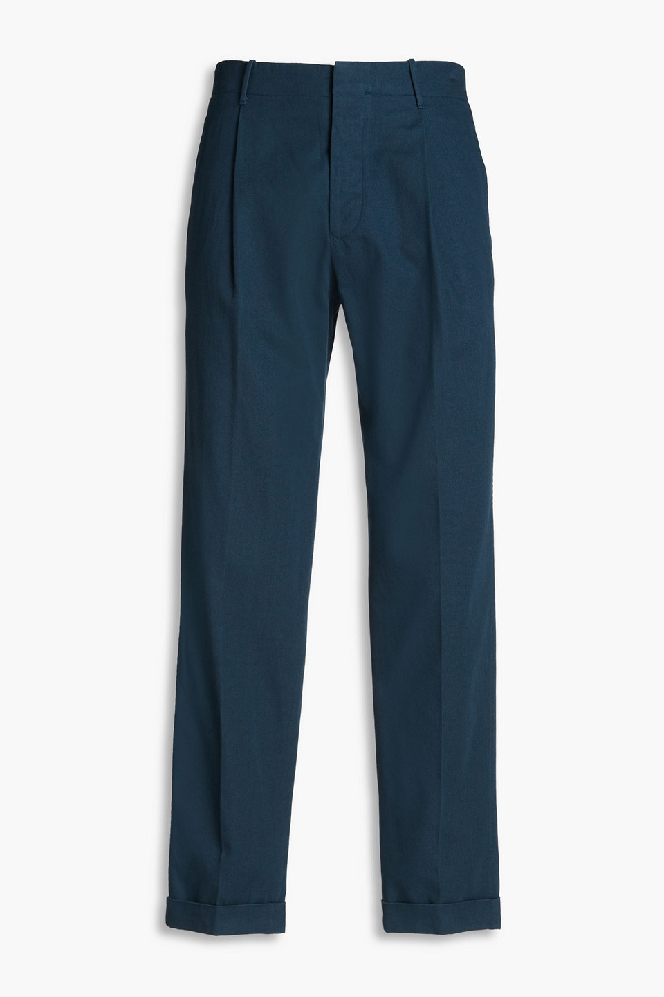Slowear Incotex Pleated Cotton Pants In Storm Blue