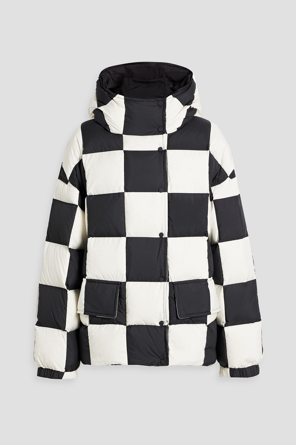 Stand Studio Check-pattern Padded Jacket In Off-white