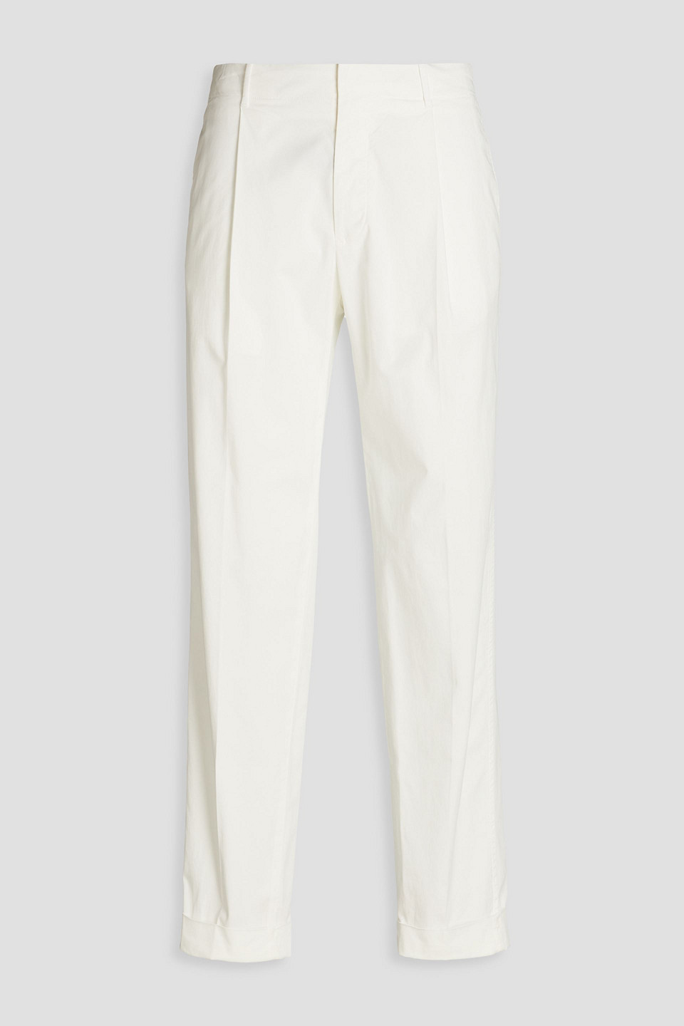 Slowear Incotex Tapered Cotton And Linen-blend Twill Chinos In White