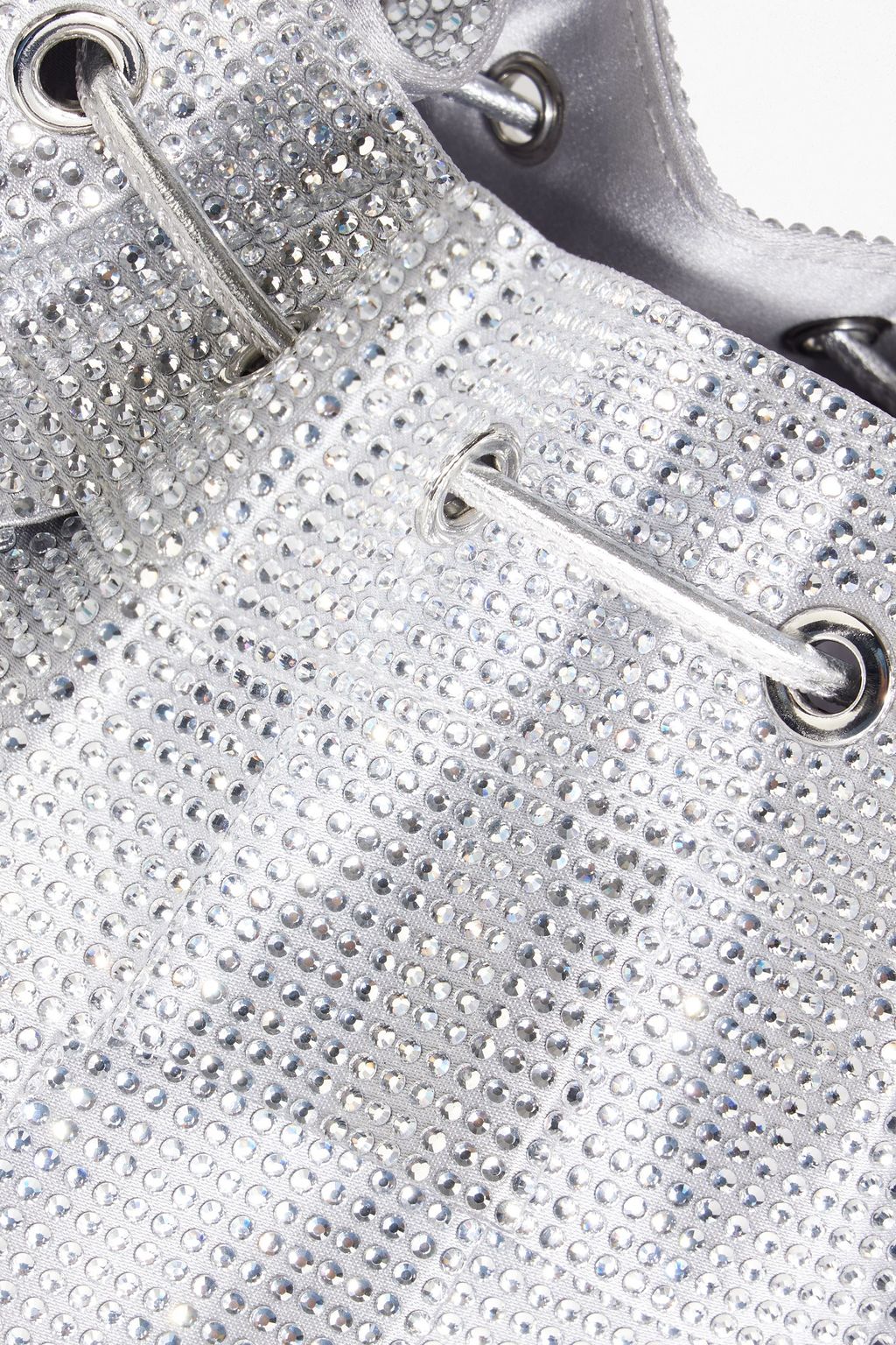 JUDITH LEIBER COUTURE Crystal-embellished ruffled satin bucket bag
