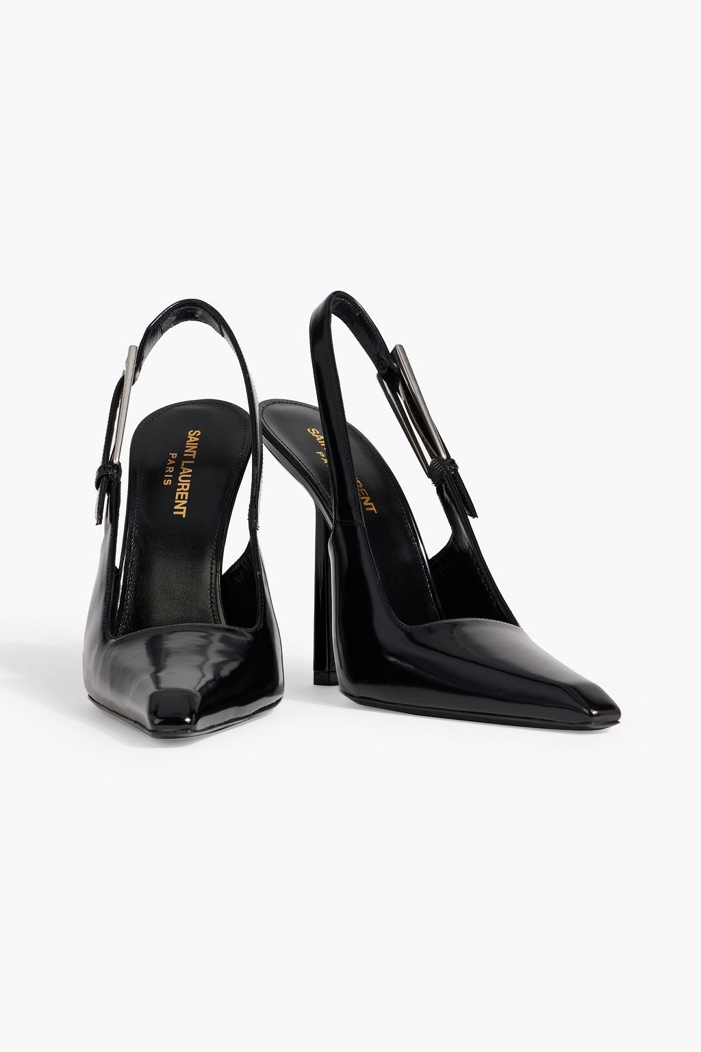 SAINT LAURENT Leather slingback pumps
