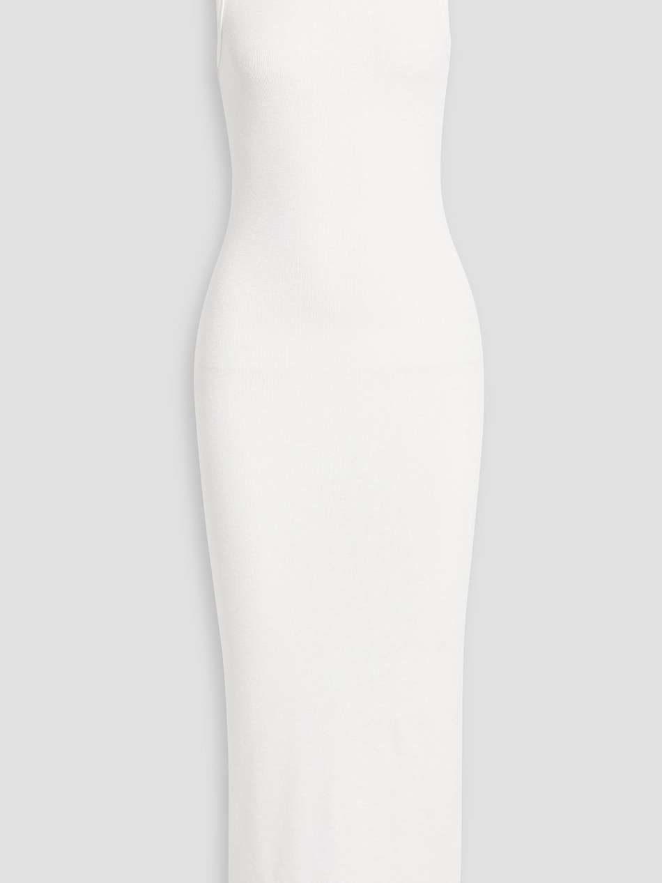 ribbed stretch-cotton jersey midi dress