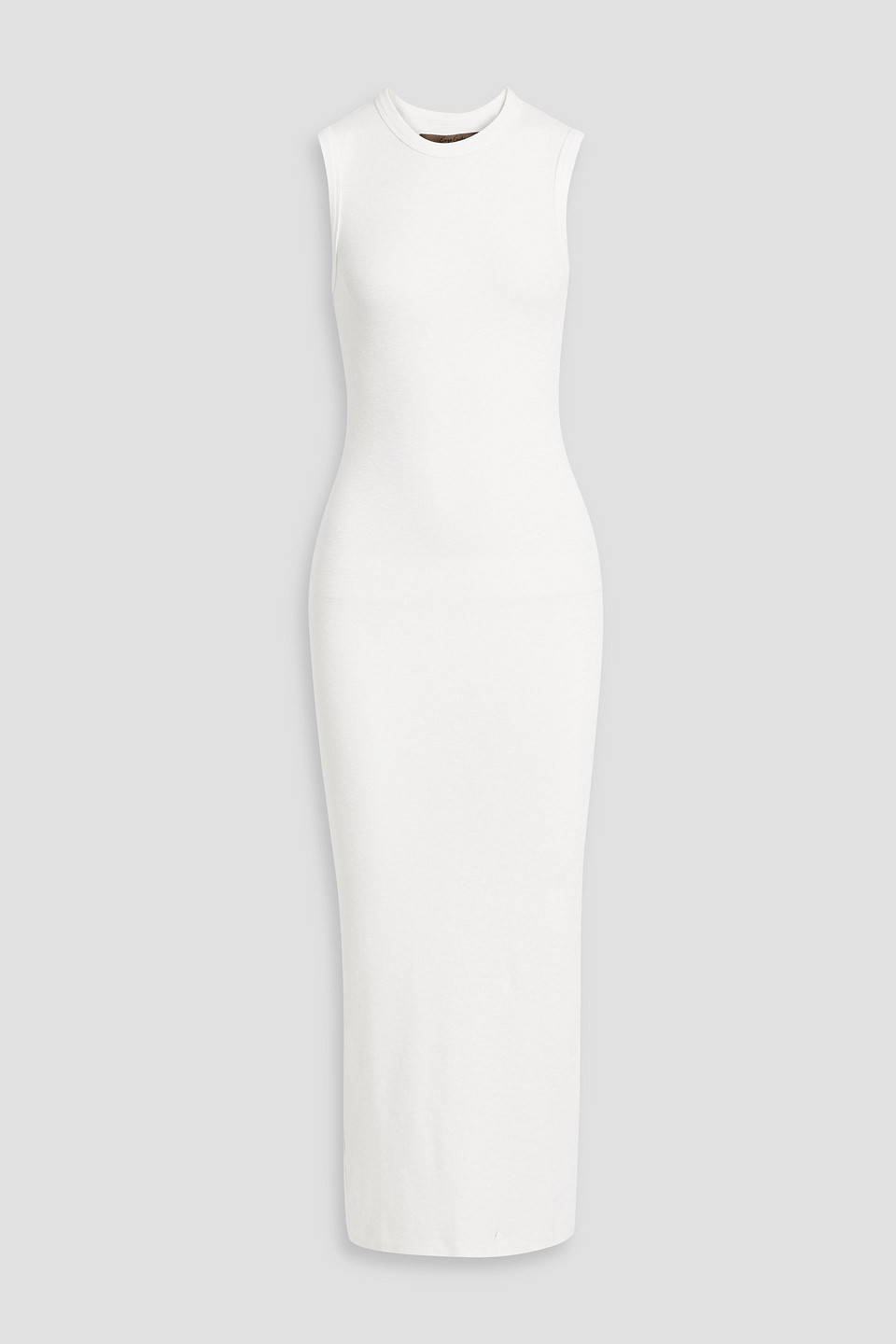 Enza Costa Ribbed Stretch-cotton Jersey Midi Dress In White