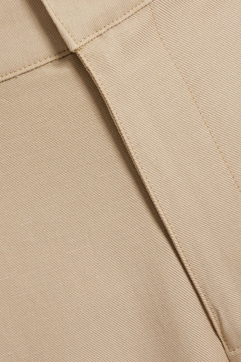 ENZA COSTA TENCEL™, linen and cotton-blend twill straight-leg pants