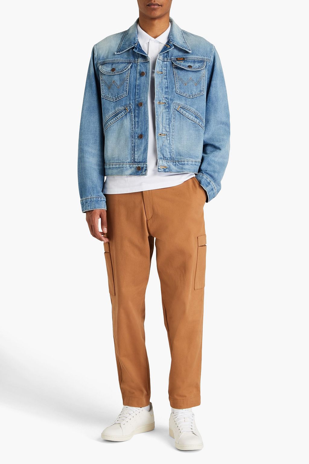 SANDRO X WRANGLER Faded denim jacket