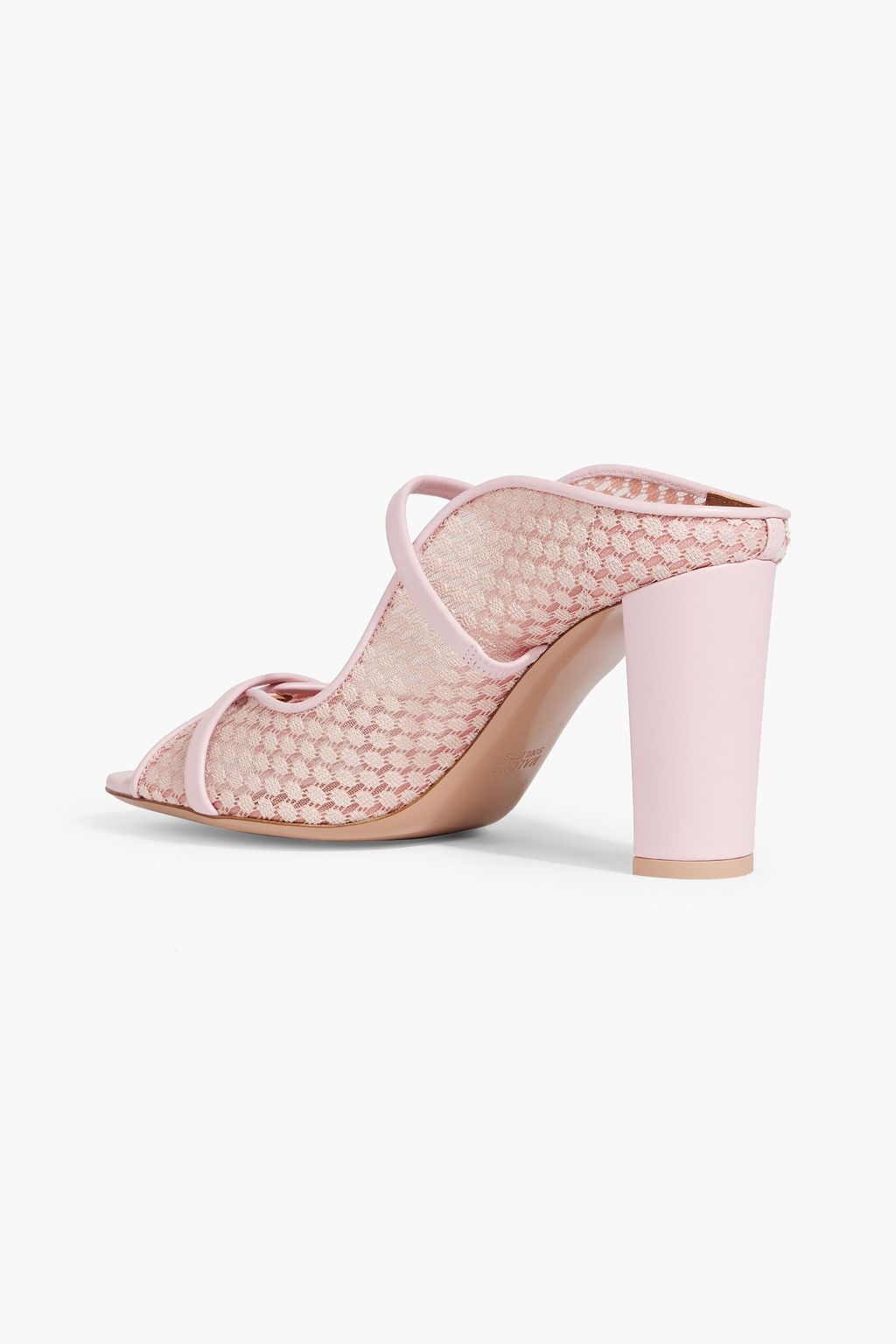 MALONE SOULIERS Norah 85 leather-trimmed lace mules