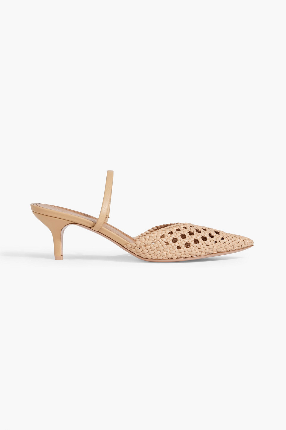 Malone Souliers Marla 45 Woven Leather Mules In Neutral