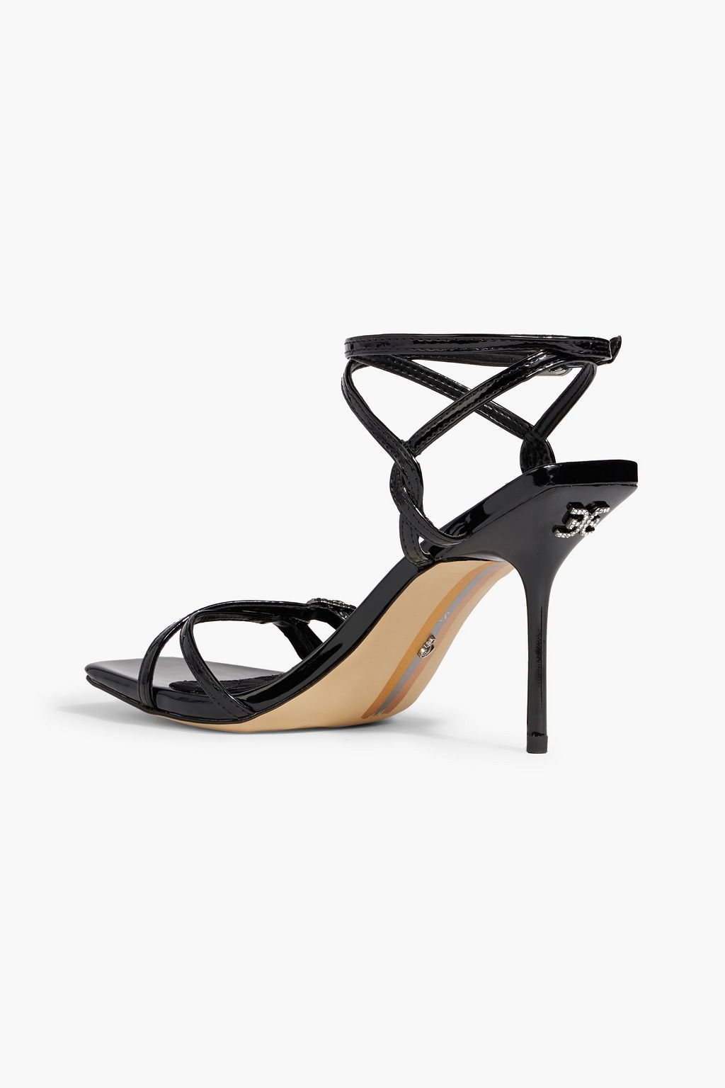 SAM EDELMAN Trevin embellished faux patent-leather sandals