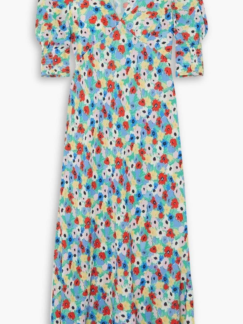 zadie floral-print woven midi dress