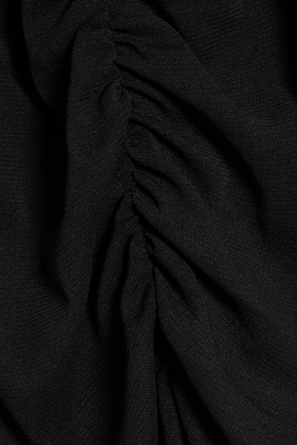 Diane Von Furstenberg Ganessa Off-the-shoulder Ruched Stretch-mesh Mini Dress In Black