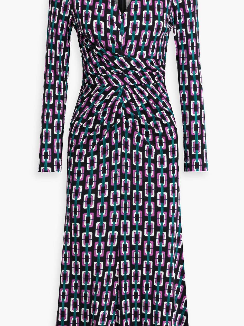timmy printed lyocell and wool-blend midi dress