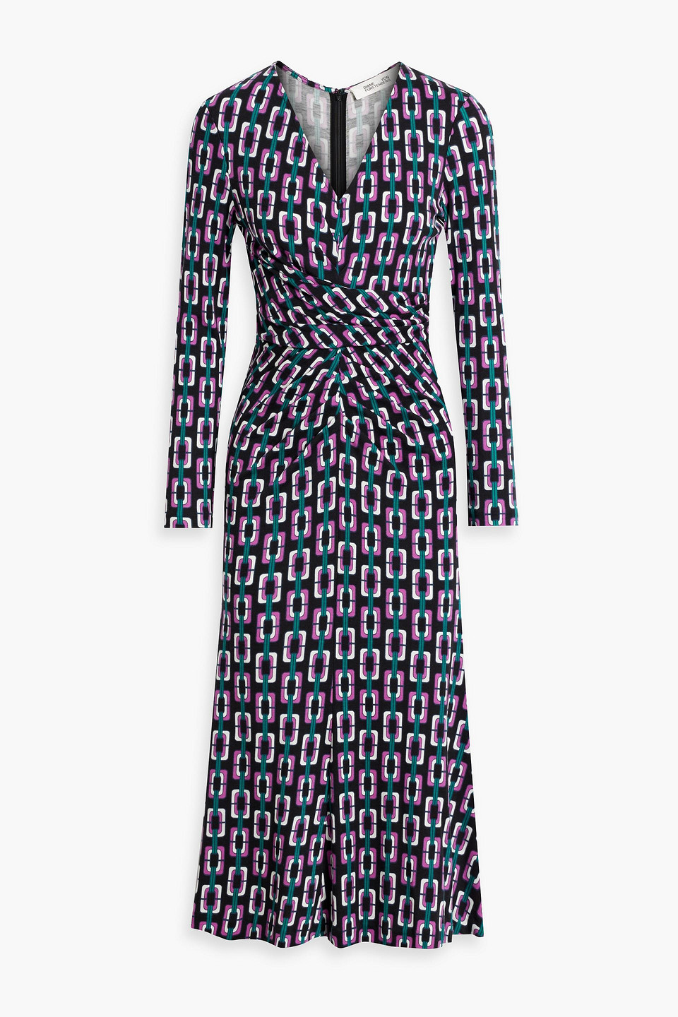 DIANE VON FURSTENBERG TIMMY PRINTED LYOCELL AND WOOL-BLEND MIDI DRESS