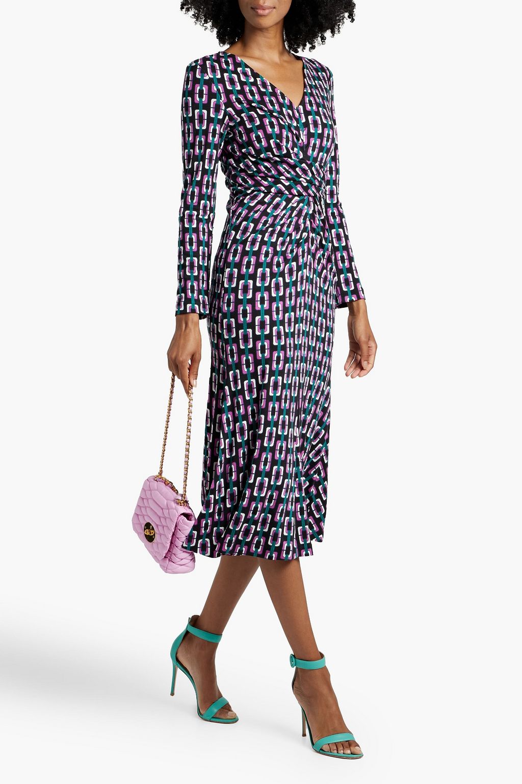 DIANE VON FURSTENBERG Timmy printed Lyocell and wool-blend midi dress