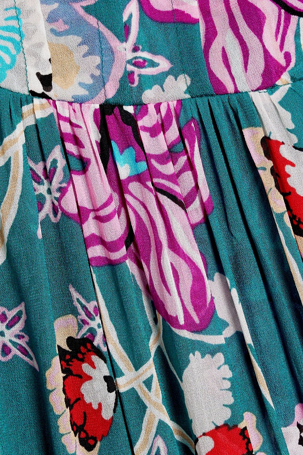 DIANE VON FURSTENBERG Erica gathered floral-print chiffon maxi dress