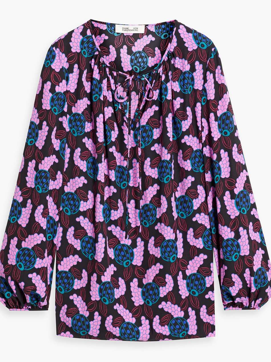 freddie printed crepe blouse