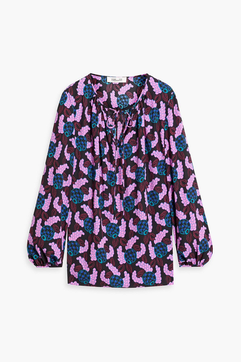 Shop Diane Von Furstenberg Freddie Printed Crepe Blouse In Bubblegum