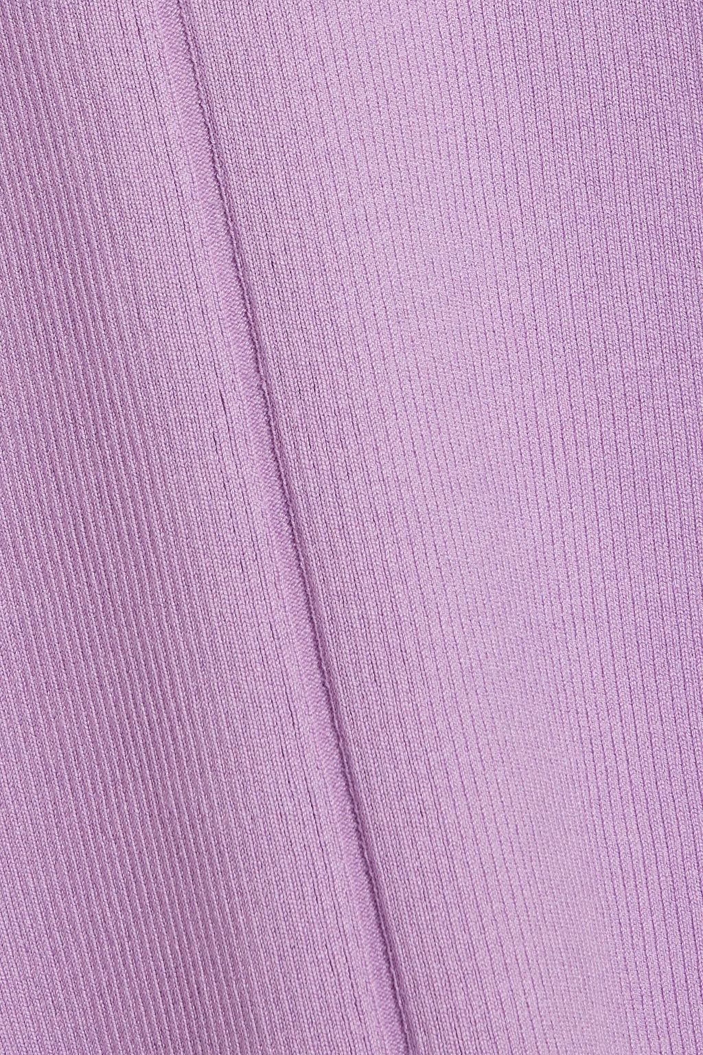 OSCAR DE LA RENTA Ribbed silk-blend turtleneck top