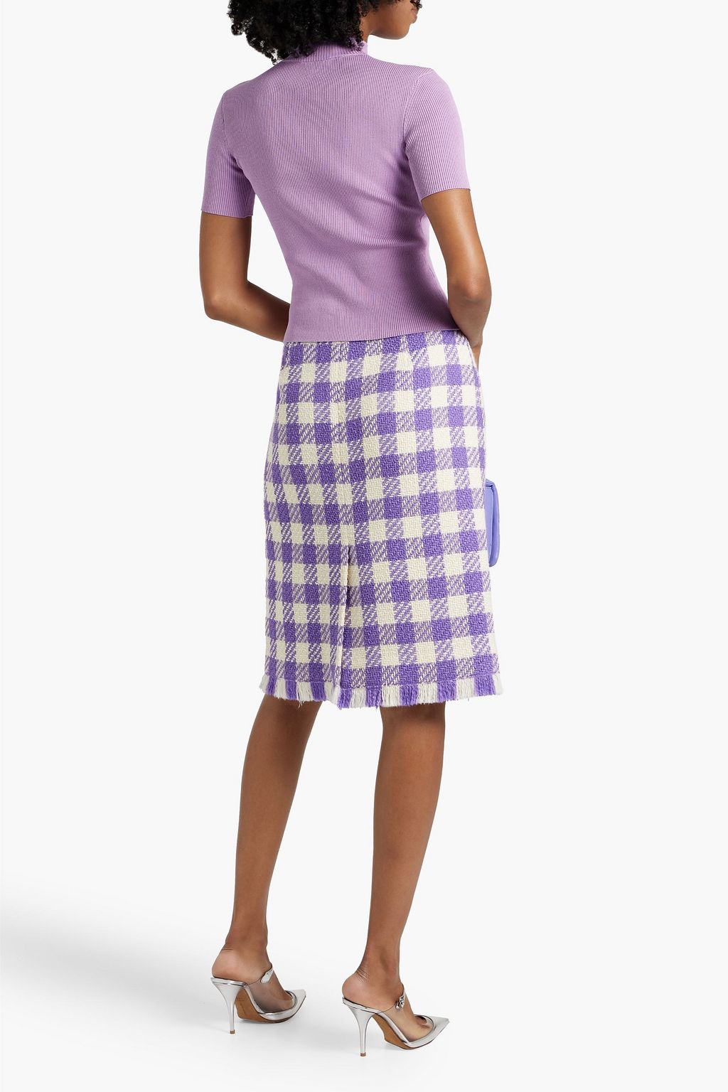 OSCAR DE LA RENTA Ribbed silk-blend turtleneck top