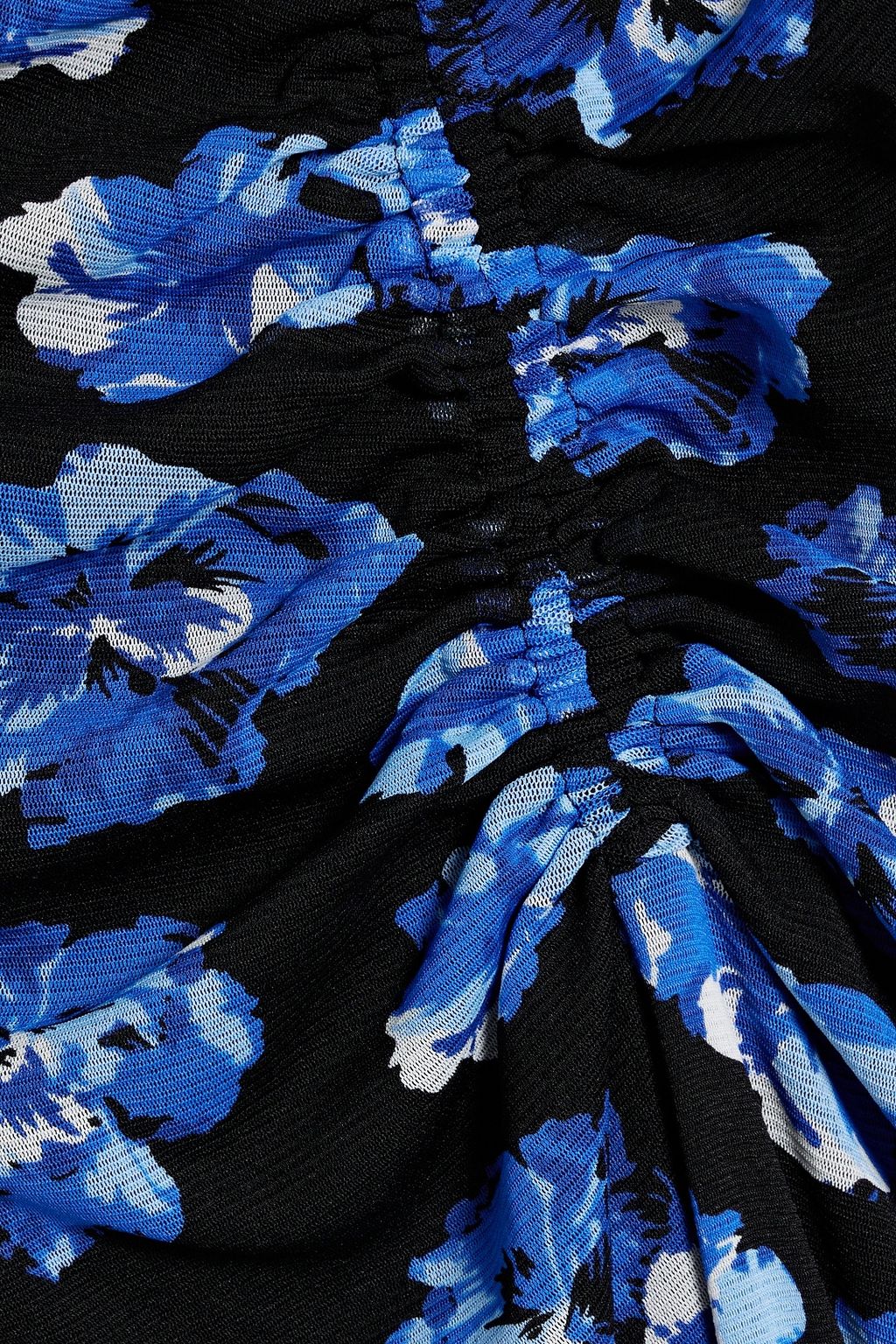 DIANE VON FURSTENBERG One-shoulder floral-print stretch mesh midi dress