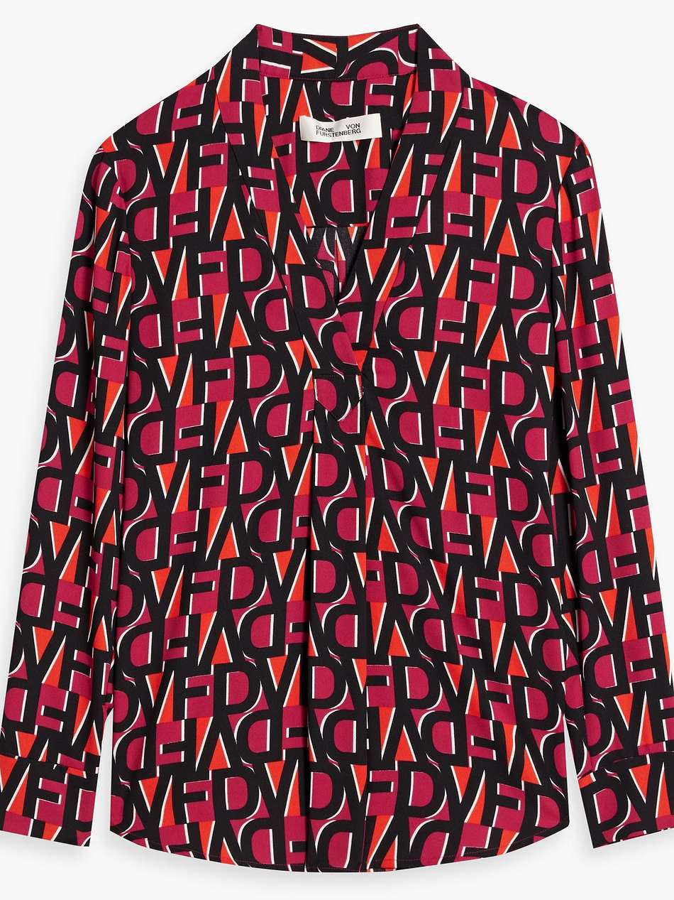 sanorah printed crepe top