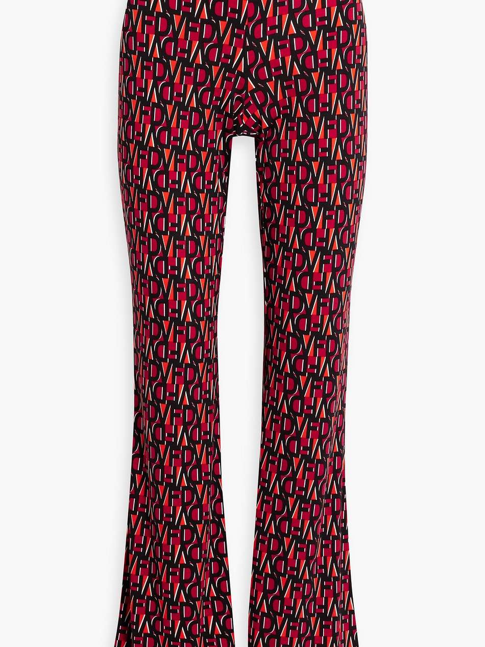 printed stretch-jersey flared pants