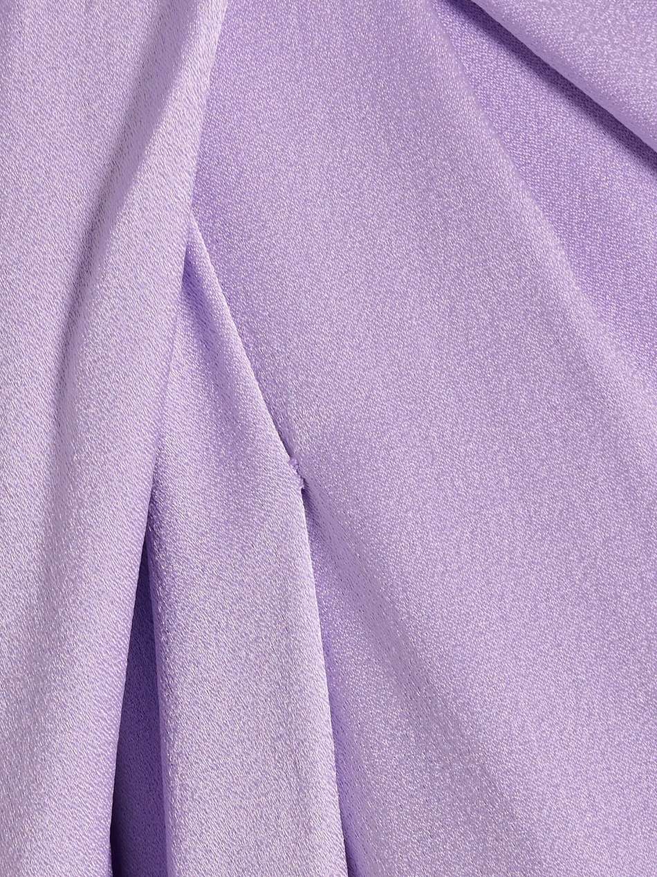 circe verbena one-shoulder draped satin and crepe midi dress