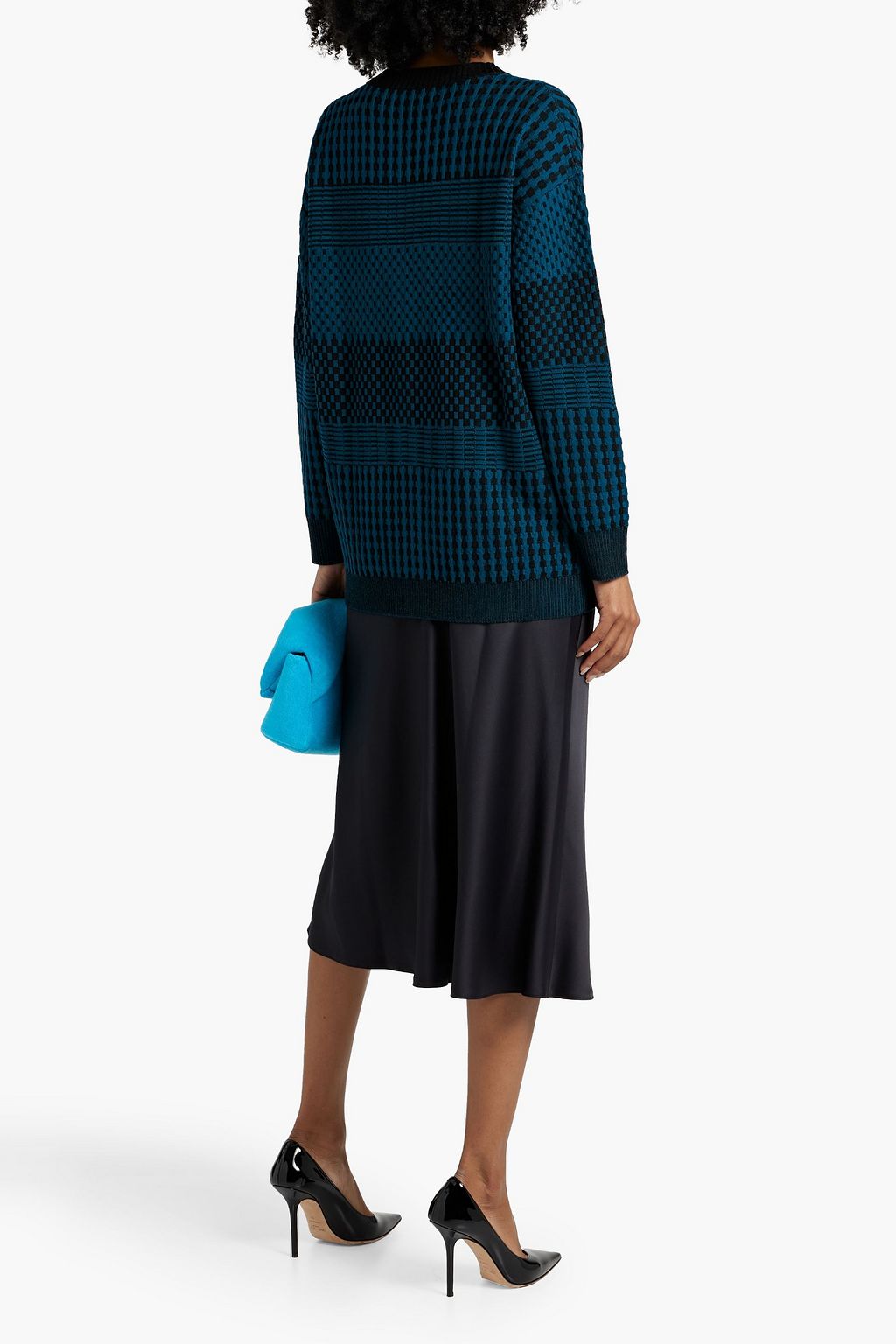 DIANE VON FURSTENBERG Paulette checked jacquard-knit cardigan