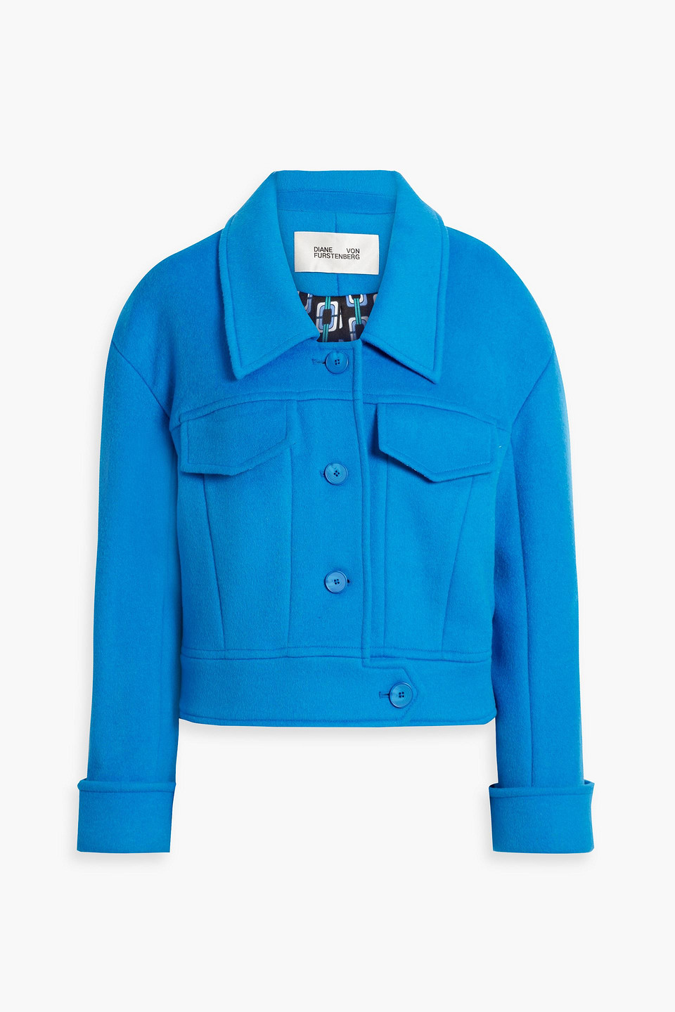 Diane Von Furstenberg Dixon Wool-felt Jacket In Azure