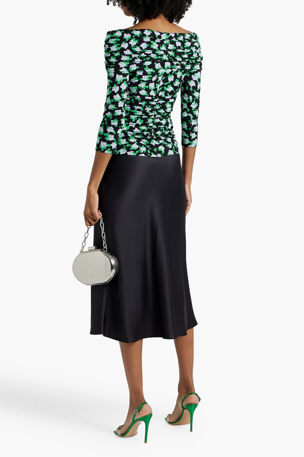 DIANE VON FURSTENBERG Leia off-the-shoulder floral-print stretch-jersey top