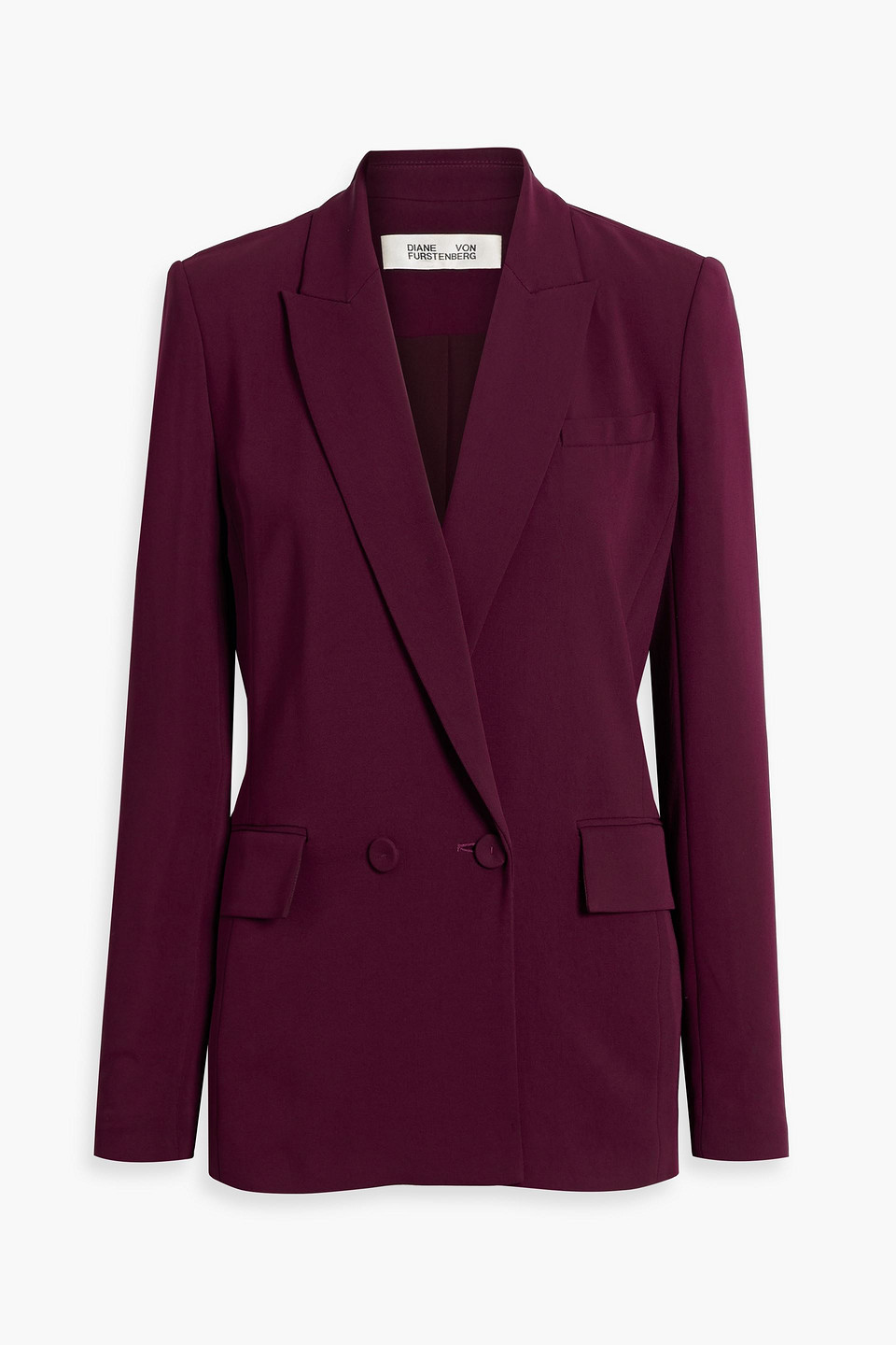 Diane Von Furstenberg Salzburg Double-breasted Crepe Blazer In Burgundy