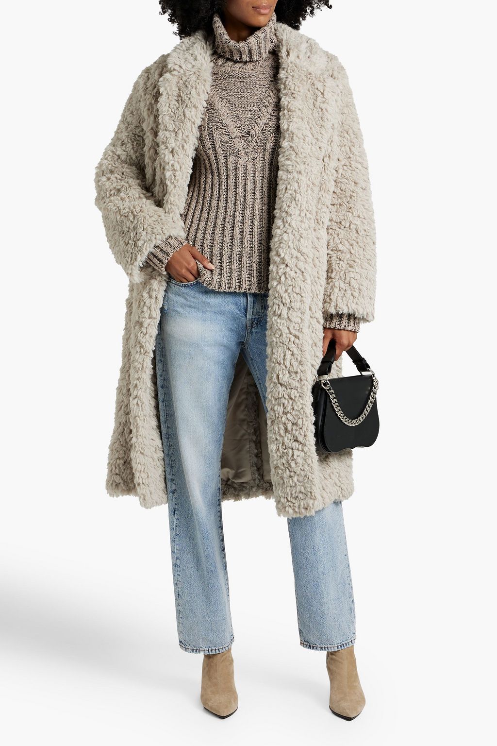 DIANE VON FURSTENBERG Melanie double-breasted faux shearling coat